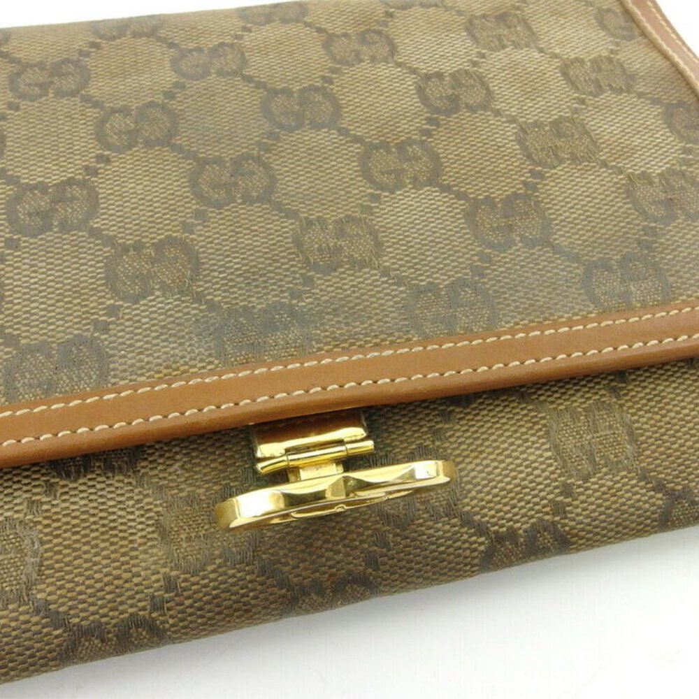Auth GUCCI long wallet GG canvas beige canvas x leather - Picture 4 of 10